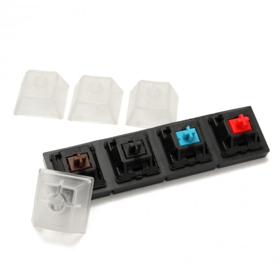 4 Clear caps and 4 MX Switch Keycap Sampler Tester Kit