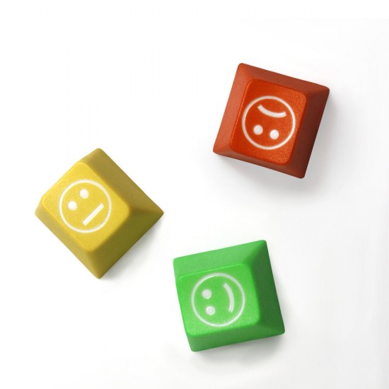 5 Keys Personality Emotion Keycap Set Profile PBT Dip-dye Carving Keycaps for Mechanical Keyboard