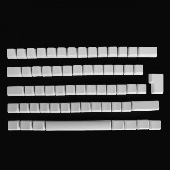 62 Keys Blank Keycap Set OEM Profile PBT ISO Keycaps for Mechanical Keyboard