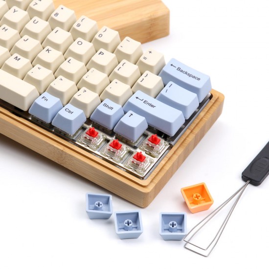 64 Key OEM Profile Dye-sub PBT Keycaps Keycap Set for GK64 Mechanical Keyboard