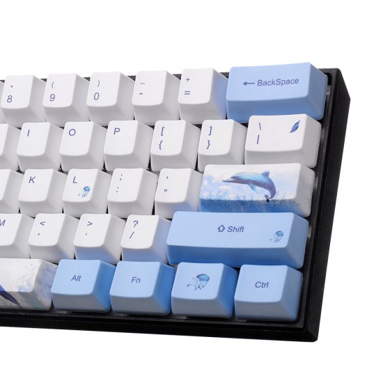 72 Keys Whale Keycap Set OEM Profile PBT Sublimation Keycaps for Mechanical Keyboard