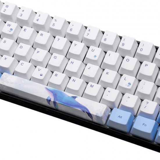 72 Keys Whale Keycap Set OEM Profile PBT Sublimation Keycaps for Mechanical Keyboard