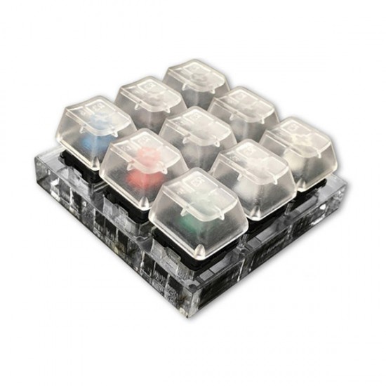 9X Switches ACRYLIC Keyboard Tester Kit Clear Keycaps Sampler For MX Switch
