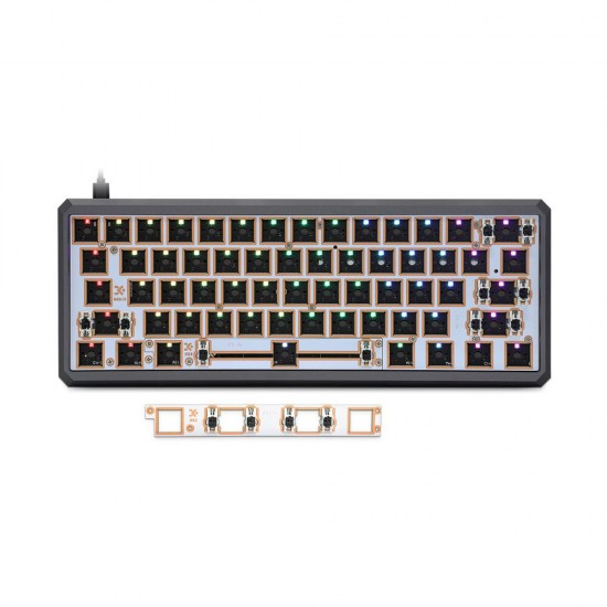 [Aluminum Alloy Version] Customized GK61XS Keyboard Customized Kit Hot Swappable 60% RGB Wired bluetooth Dual Mode PCB Mounting Plate Case