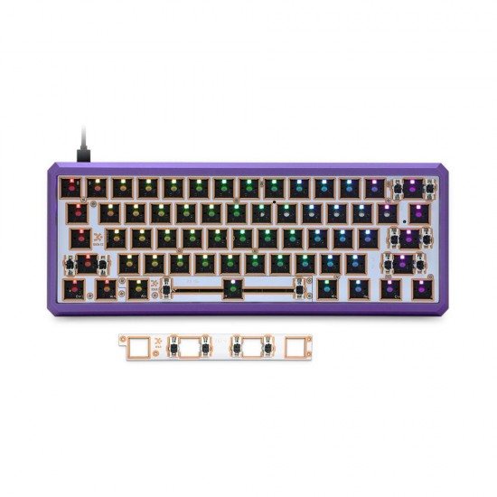 [Aluminum Alloy Version] Customized GK61XS Keyboard Customized Kit Hot Swappable 60% RGB Wired bluetooth Dual Mode PCB Mounting Plate Case