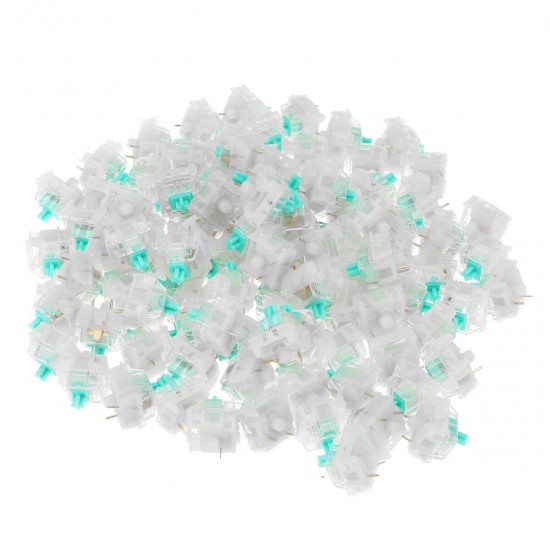 110 Pcs Mechanical Switches Milk Green Switch Transparent PC Top Housing 3Pin Linear Switch for Mechanical Gaming Keyboard