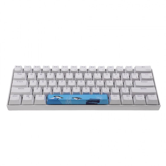 PBT OEM Profile Penguin Space Bar 6.25u Novelty Keycap for GK61 Black Case and MX Switch Keyboard