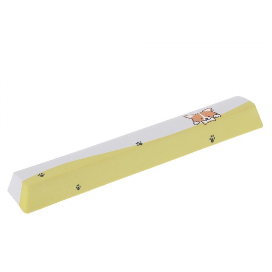 PBT OEM Profile Yellow Dog Shark Space Bar 6.25u Novelty Keycap for GK61 Black Case and MX Switch Keyboard