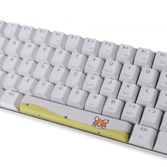 PBT OEM Profile Yellow Dog Shark Space Bar 6.25u Novelty Keycap for GK61 Black Case and MX Switch Keyboard