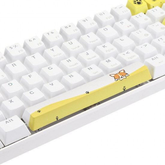 PBT OEM Profile Yellow Dog Shark2 Space Bar 6.25u Novelty Keycap + ESC Enter Keycaps