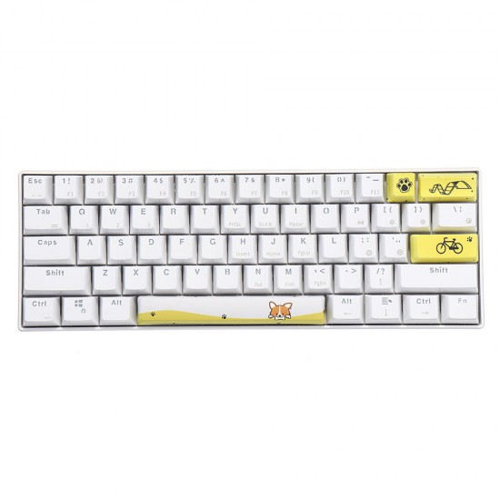 PBT OEM Profile Yellow Dog Shark2 Space Bar 6.25u Novelty Keycap + ESC Enter Keycaps