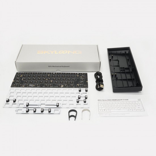 Customized GK61X GK61XS Keyboard Customized Kit Hot Swappable 60% RGB Wired bluetooth Dual Mode PCB Mounting Plate Case