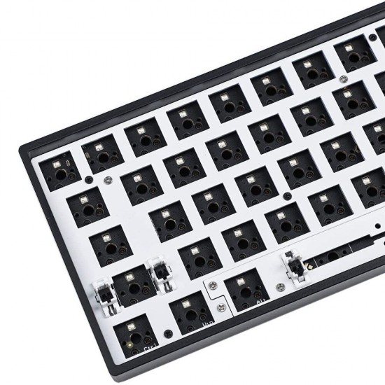 Customized GK64XS RGB Hot Swappable 60% Programmable bluetooth Wired Case Customized Kit PCB Mounting Plate Case with Replacable Space Key