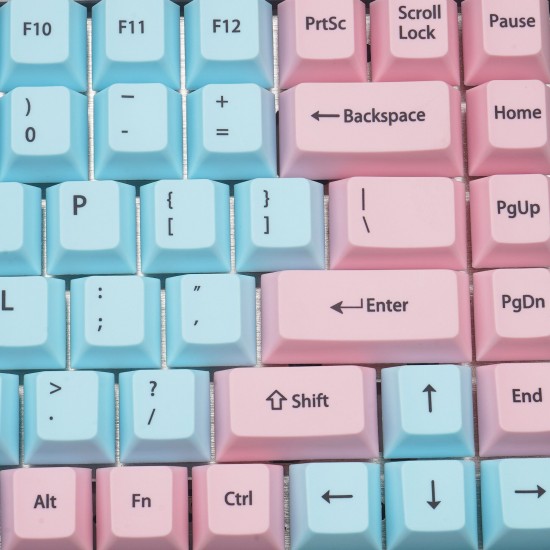 78/98/122 Keys Pink&Blue Keycap Set Profile PBT Sublimation Keycaps for Mechanical Keyboard