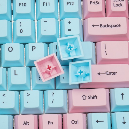 78/98/122 Keys Pink&Blue Keycap Set Profile PBT Sublimation Keycaps for Mechanical Keyboard