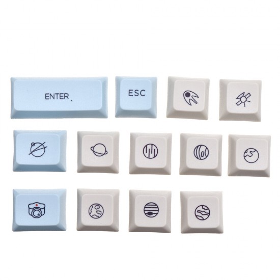 Moon Landing Mars Keycaps XDA Sublimation PBT Two Color 121 Keys Mechanical Keyboard Keycap