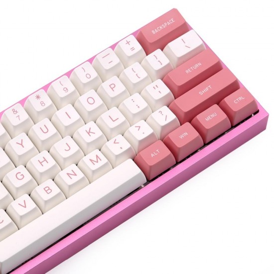 108 Keys Pink&White Keycap Set SA Profile ABS Double Shot Keycaps for Mechanical Keyboard