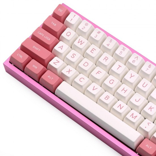 108 Keys Pink&White Keycap Set SA Profile ABS Double Shot Keycaps for Mechanical Keyboard