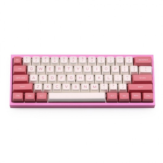 108 Keys Pink&White Keycap Set SA Profile ABS Double Shot Keycaps for Mechanical Keyboard