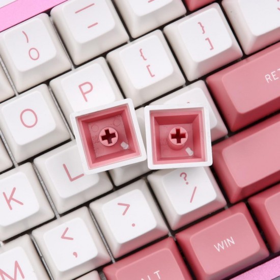 108 Keys Pink&White Keycap Set SA Profile ABS Double Shot Keycaps for Mechanical Keyboard