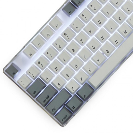 108 Key White Gray Color Dye-sub PBT Keycaps Keycap Set for Mechanical Keyboard