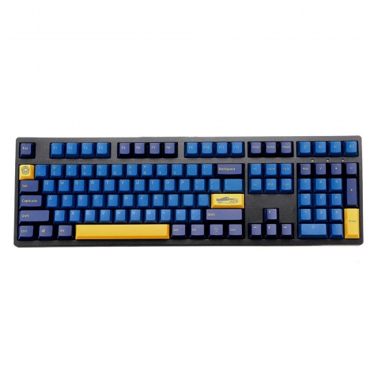 108 Keys Blue Yellow Keycap Set OEM Profile PBT Keycaps for 61/68/87/104/108 Keys Mechanical Keyboards Comes With 4 Replacement Keycaps