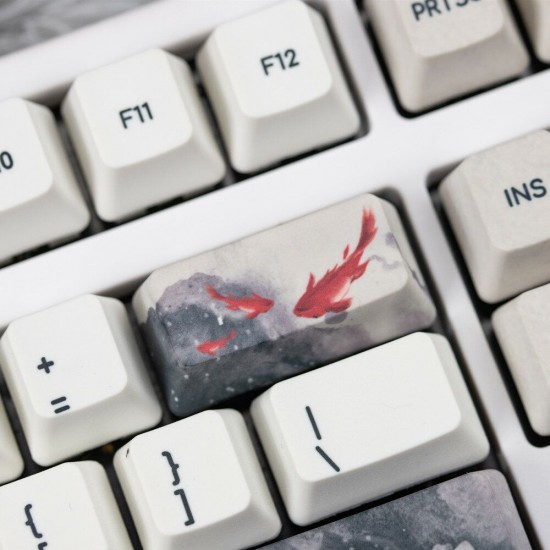 108 Keys Lucky Carp Keycap Set OEM Profile PBT Sublimation Keycaps for Mechanical Keyboard