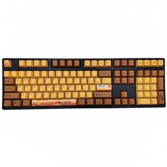 108/130 Keys Desert Journey Keycap Set OEM Profile PBT Five-sided Subliamtion Keycaps for 61/64/68/84/87/96/98/104/108 Keys Mechanical Keyboards