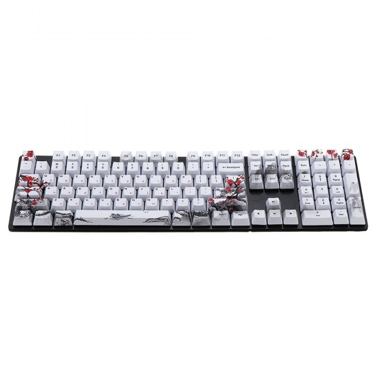 110 Keys Plum Blossom Keycap Set OEM Profile PBT Sublimation Keycaps for Mechanical Keyboards