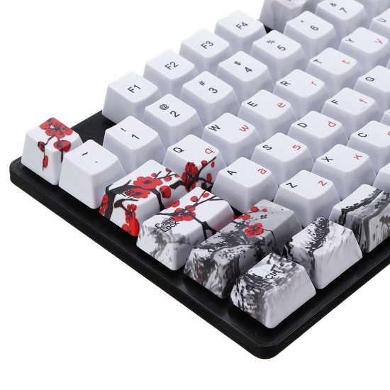 110 Keys Plum Blossom Keycap Set OEM Profile PBT Sublimation Keycaps for Mechanical Keyboards