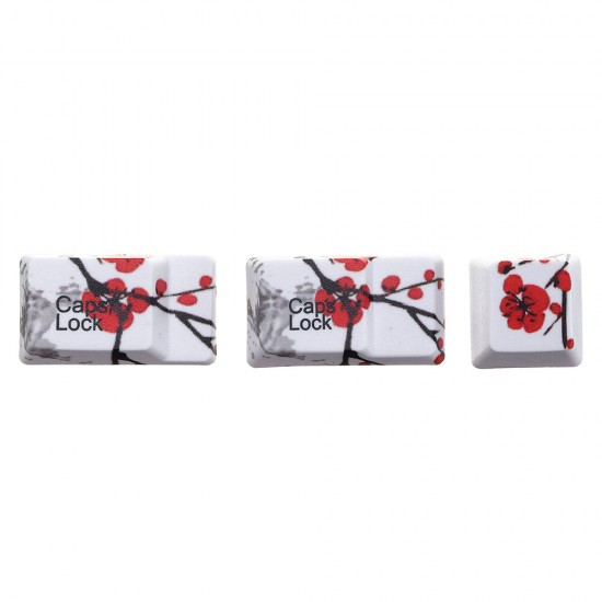 110 Keys Plum Blossom Keycap Set OEM Profile PBT Sublimation Keycaps for Mechanical Keyboards