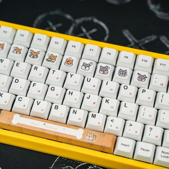 132 Keys Shiba Inu Keycap Set XDA Profile PBT DYE-Sub Japanese Keycaps for Mechanical Keyboards