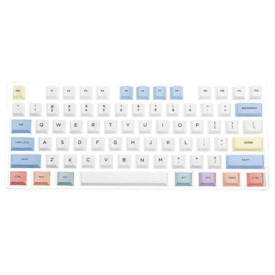 117 Keys Chalk Keycap Set OEM Profile PBT Sublimation Keycaps for 61/64/87/104/108 Keys Mechanical Keyboards