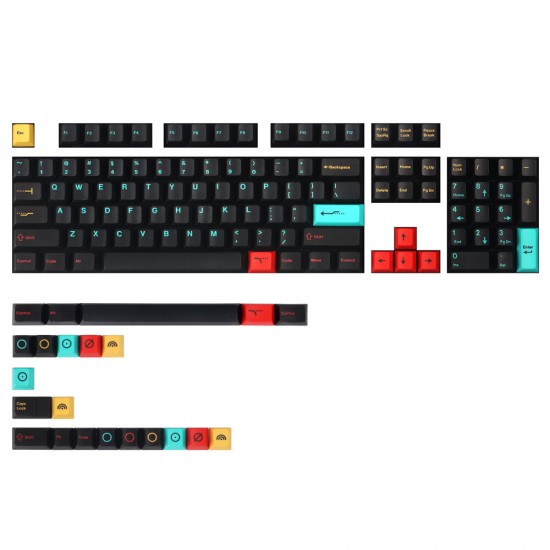 126 Keys Metropolis Keycap Set Profile Sublimation PBT Keycaps for 60/87/104/108 Keys Mechanical Keyboards