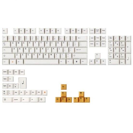 136 Keys White Orange Keycap Set Profile PBT Keycaps for 64/68/84/87/96/104 Keys Mechanical Keyboards