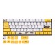 72 Keys Yellow&White Keycap Set OEM Profile PBT Sublimation Keycaps for 60% Anne pro 2 RK61 GK61 GK64 Mechanical Keyboard