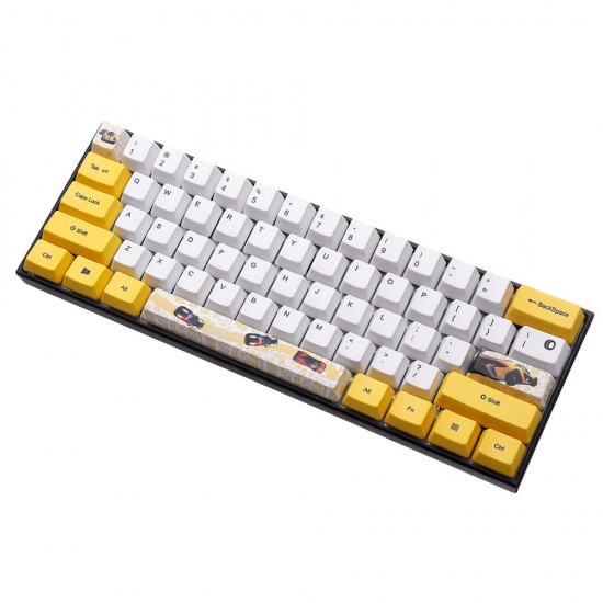 72 Keys Yellow&White Keycap Set OEM Profile PBT Sublimation Keycaps for 60% Anne pro 2 RK61 GK61 GK64 Mechanical Keyboard