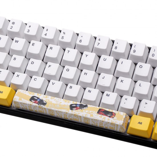 72 Keys Yellow&White Keycap Set OEM Profile PBT Sublimation Keycaps for 60% Anne pro 2 RK61 GK61 GK64 Mechanical Keyboard