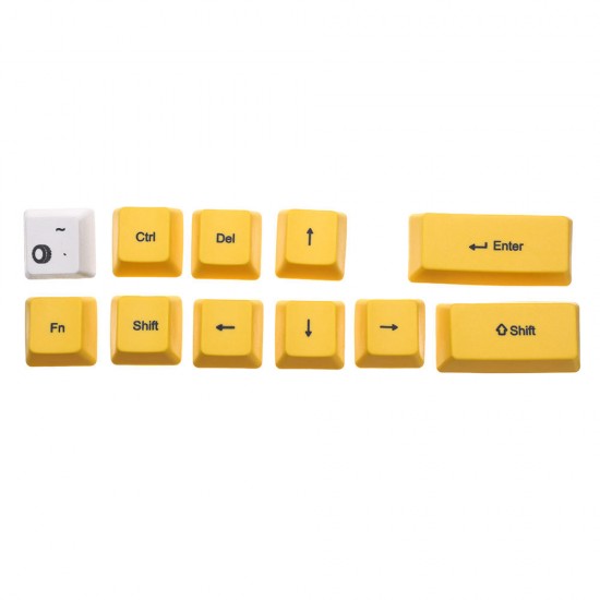 72 Keys Yellow&White Keycap Set OEM Profile PBT Sublimation Keycaps for 60% Anne pro 2 RK61 GK61 GK64 Mechanical Keyboard