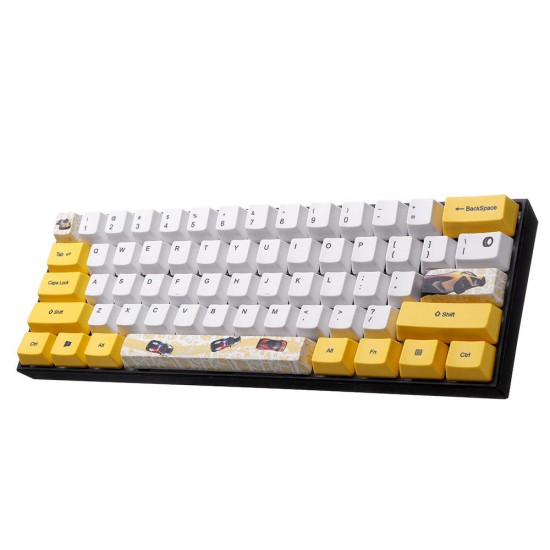 72 Keys Yellow&White Keycap Set OEM Profile PBT Sublimation Keycaps for 60% Anne pro 2 RK61 GK61 GK64 Mechanical Keyboard