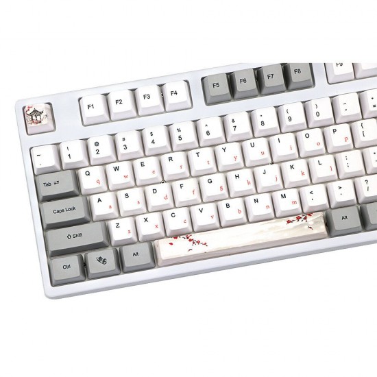 73/121 Keys Plum Blossom Keycap Set OEM Profile PBT Sublimation Keycaps for Mechanical Keyboards