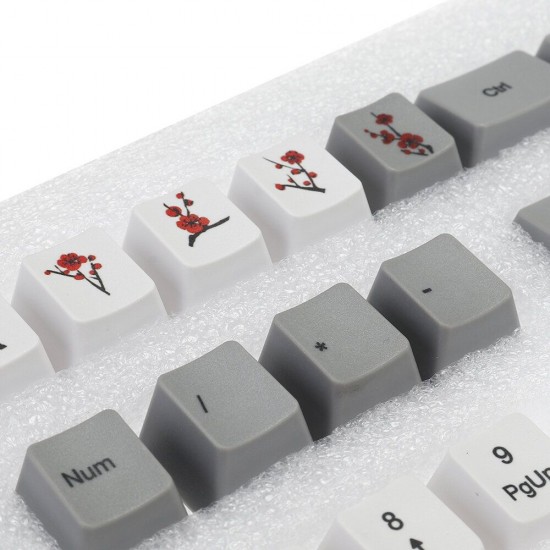 73/121 Keys Plum Blossom Keycap Set OEM Profile PBT Sublimation Keycaps for Mechanical Keyboards