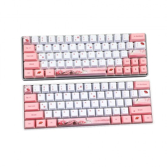 73/122 Keys Sakura Keycaps PBT OEM Profile Key Cap for MX Switches DZ60/XD64/GH60 RK61/ALT61/Annie Mechanical Keyboard