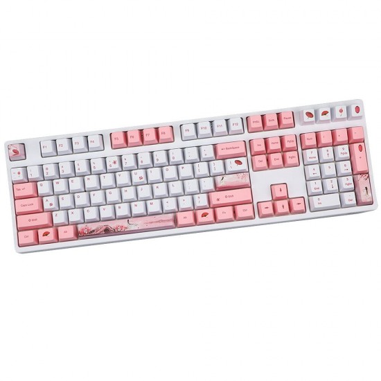 73/122 Keys Sakura Keycaps PBT OEM Profile Key Cap for MX Switches DZ60/XD64/GH60 RK61/ALT61/Annie Mechanical Keyboard