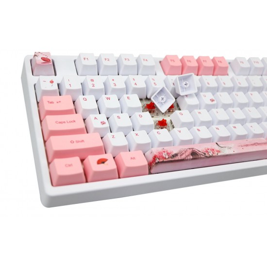 73/122 Keys Sakura Keycaps PBT OEM Profile Key Cap for MX Switches DZ60/XD64/GH60 RK61/ALT61/Annie Mechanical Keyboard