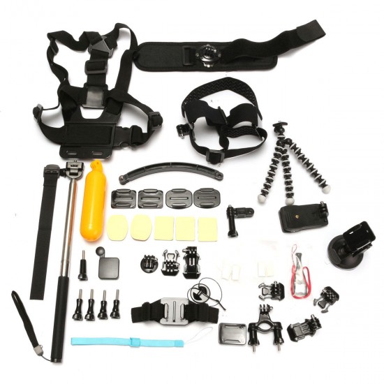 37 in 1 Wrist ChesT-strap Monopod Mount Accessories Set Kit For Gopro 2 3 3 Plus 4 Xiaomi Yi SJcam