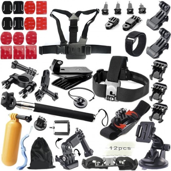 51 in 1 Floating Bobber Monopod Hand Head ChesT-strap Adapter Mounts Accessories Kit Sets for GoPro