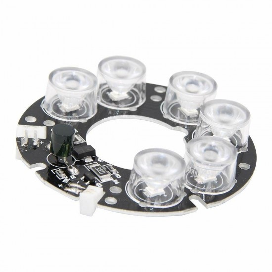 5pcs White 6*LED IR LED Infrared light Board for CCTV Camera Night Vision 53mm 850nM DC12V