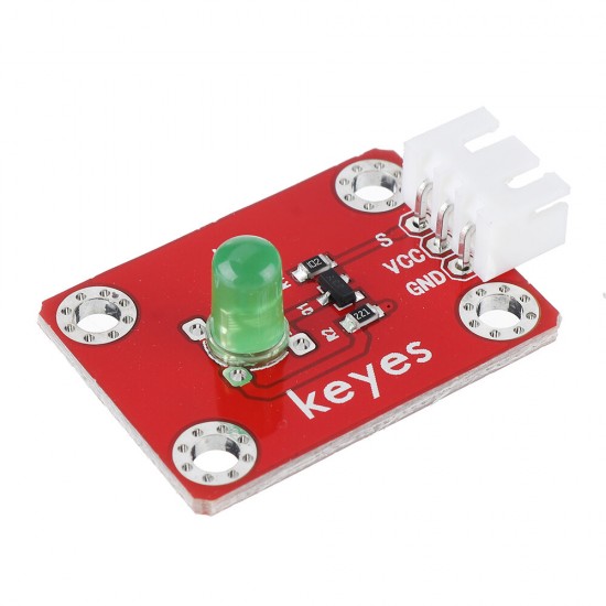Green LED Green Light Module (Pad hole) Anti-reverse Plug White Terminal Digital Signal Green LED Green Light Module (Pad hole) Anti-reverse Plug White Terminal Digital Signal