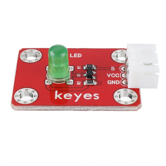 Green LED Green Light Module (Pad hole) Anti-reverse Plug White Terminal Digital Signal Green LED Green Light Module (Pad hole) Anti-reverse Plug White Terminal Digital Signal